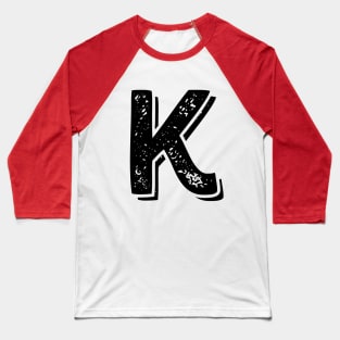 Capital Letter K Name Initial Monogram Baseball T-Shirt